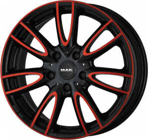 Llanta MAK JACKIE BLACK&RED 5,5 X 15" (4X100) ET45 ANODIZED BLACK/RED