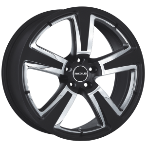 Llanta RADIUS R15 SPORT 10 X 20" (5X120) ET35 MATT BLACK + CHROME INSERTS