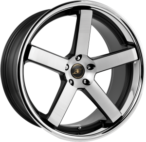 Llanta INFINY S-DRIVE /MBPIL 10,5 X 22" (5X120) ET25 MATT BLACK MACHINED FACE BRUSHED INOX LIP