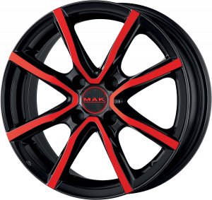 Llanta MAK MILANO 4 BLACK&RED 4,5 X 15" (4X100) ET35 BLACK/RED