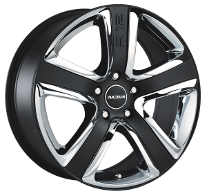 Llanta RADIUS R12 SPORT 8 X 19" (5X114,3) ET38 MATT BLACK + CHROME INSERTS